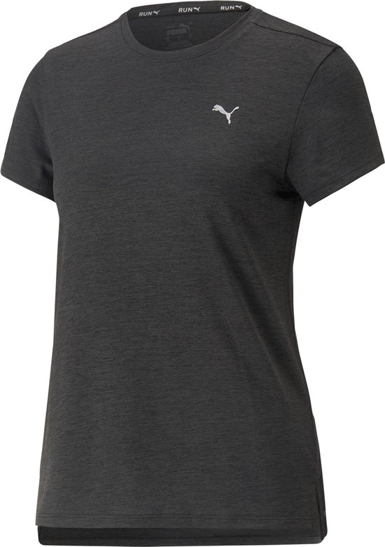 PUMA RUN FAVORITE HEATHER SS TEE W Dames Sportshirt - Puma Black Heather