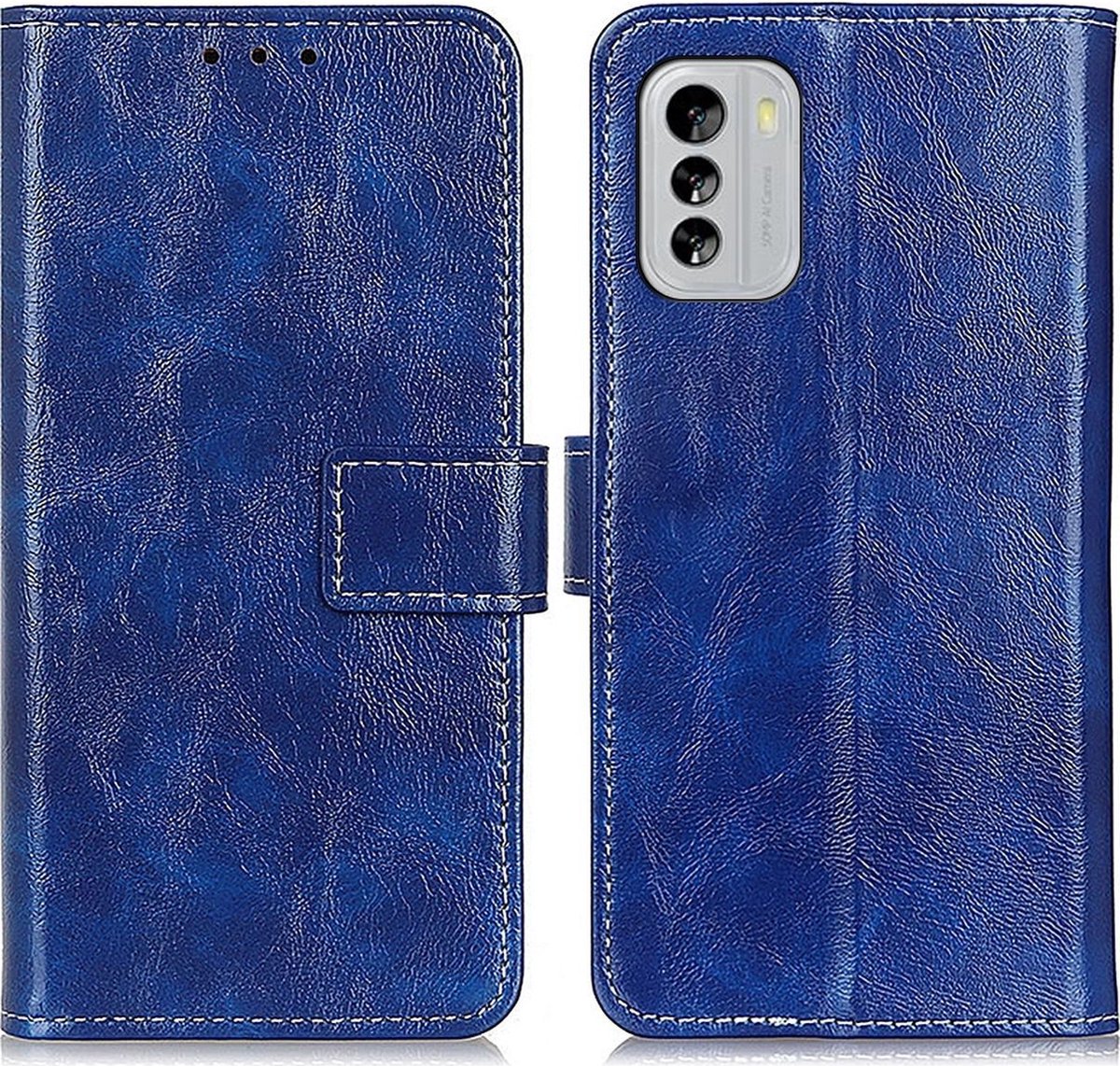 Mobigear Telefoonhoesje geschikt voor Nokia G60 5G Hoesje | Mobigear Basic Bookcase Portemonnee | Pasjeshouder voor 3 Pasjes | Telefoonhoesje voor Pinpas / OV Kaart / Rijbewijs - Blauw