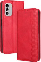 Mobigear Telefoonhoesje geschikt voor Nokia G60 5G Hoesje | Mobigear Sensation Bookcase Portemonnee | Pasjeshouder voor 3 Pasjes | Telefoonhoesje voor Pinpas / OV Kaart / Rijbewijs - Rood