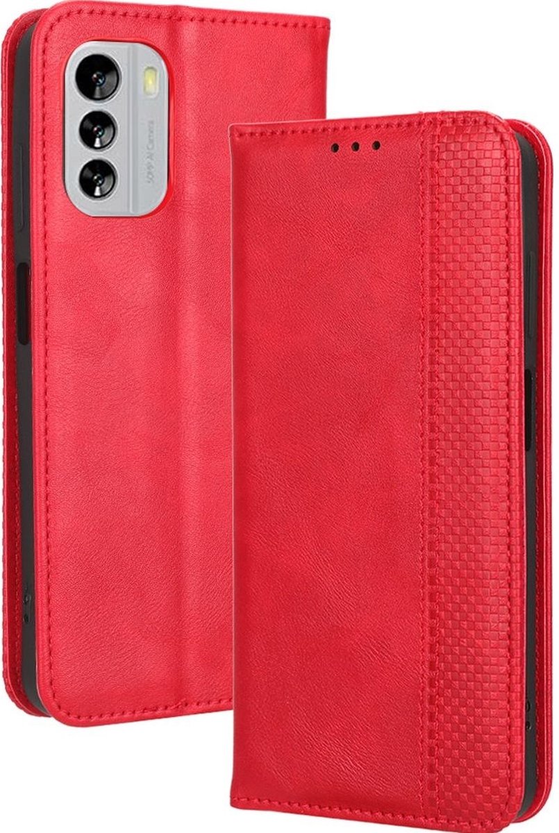 Mobigear Telefoonhoesje geschikt voor Nokia G60 5G Hoesje | Mobigear Sensation Bookcase Portemonnee | Pasjeshouder voor 3 Pasjes | Telefoonhoesje voor Pinpas / OV Kaart / Rijbewijs - Rood