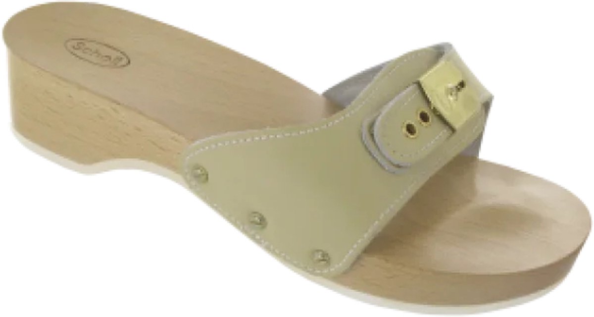 SCHOLL PESCURA HEEL CLOG WITH SAND COLOR HEEL SIZE 36