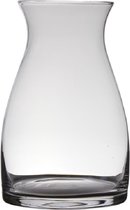Transparante home-basics vaas/vazen van glas 20 x 15 cm - Bloemen/takken/boeketten vaas voor binnen gebruik