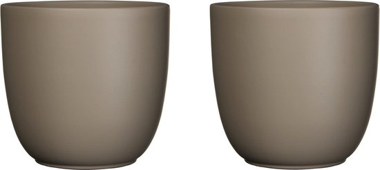 Mica Decorations Bloempot - taupe bruin - mat - keramiek - 17 x 16 cm - plantenpotten
