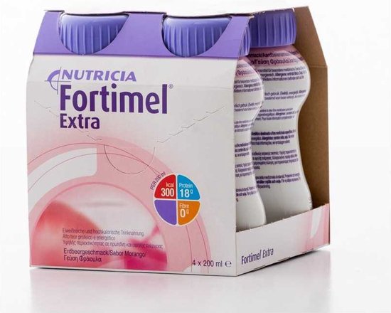 Nutricia Fortimel Extra Aardbei 4 x 200m - Nutricia