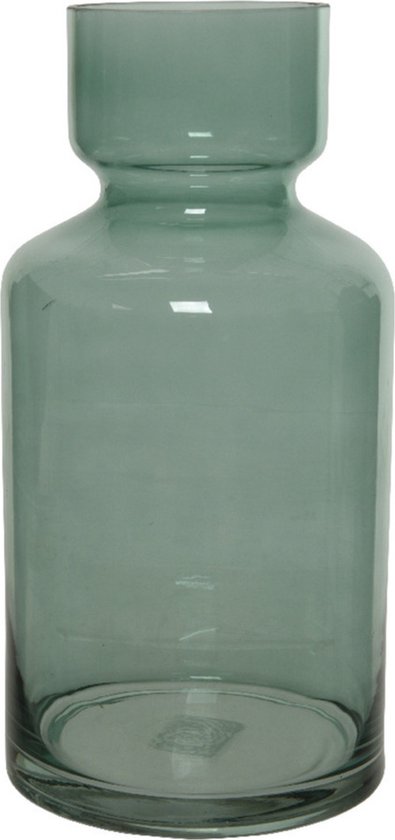 Groene vazen/bloemenvaas 6 liter van glas 15 x 30 cm - Glazen vazen voor bloemen en boeketten