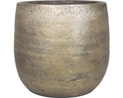 Floran Plantenpot Mira - goudkleurig - keramiek - 24 cm - luxe - bloempot