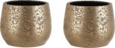 Set van 2x stuks keramiek aardewerk bloempotten van 20 x 25.5 cm in het flakes goud - Mica Decorations plantenpotten