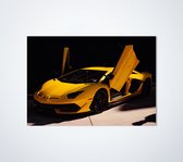 Lamborghini Aventador SVJ Geel Wingdoors - Autoposter | Kinderkamer | Slaapkamer | Kantoor