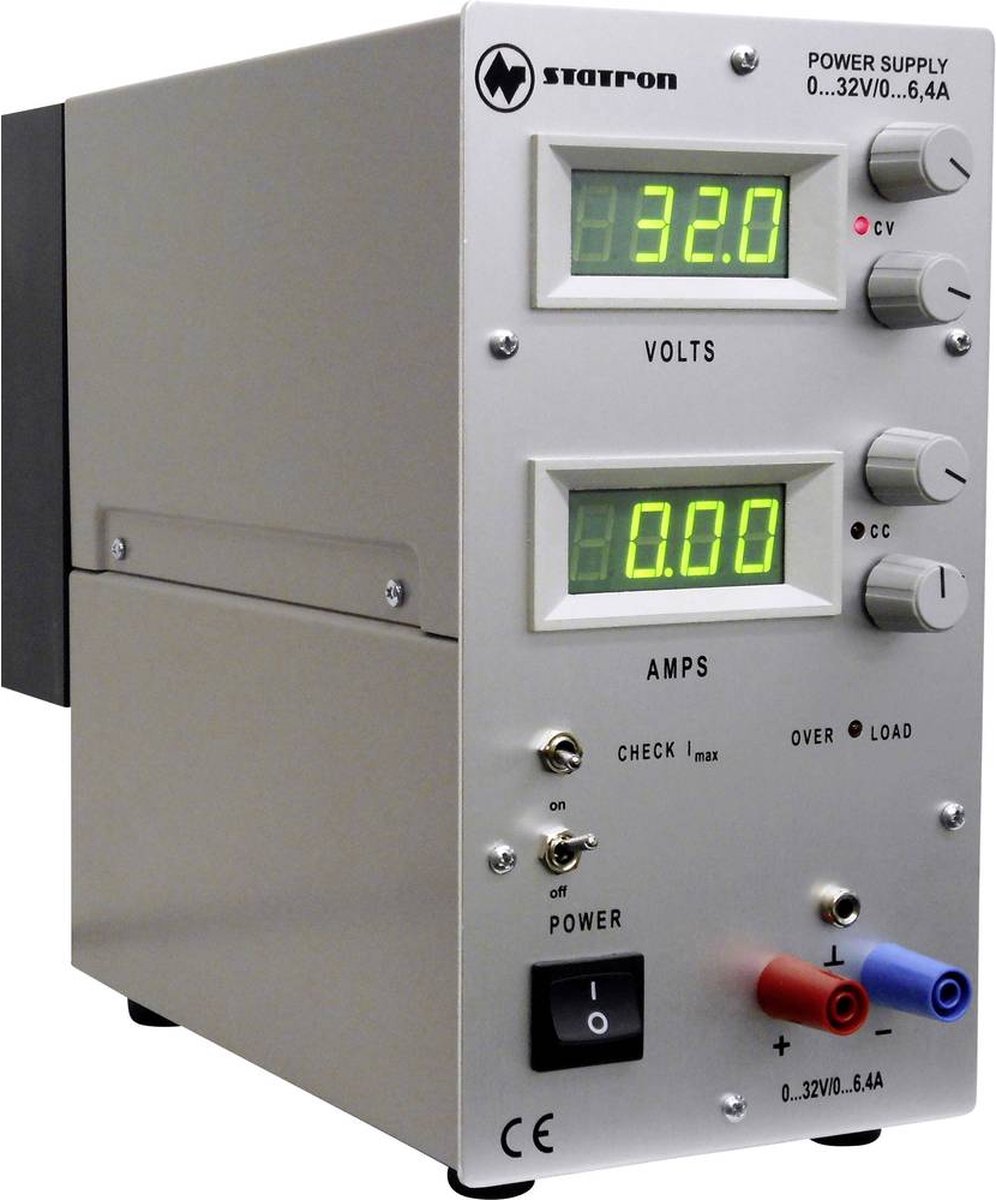Statron 3231.10 Labvoeding, regelbaar 0 - 32 V 0 - 6.4 A 204.8 W Aantal uitgangen: 1 x