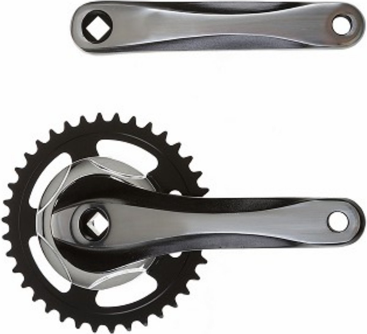 Miranda Delta JIS crankstel 38T 3/32, z/disc, mat-zwart | B.V
