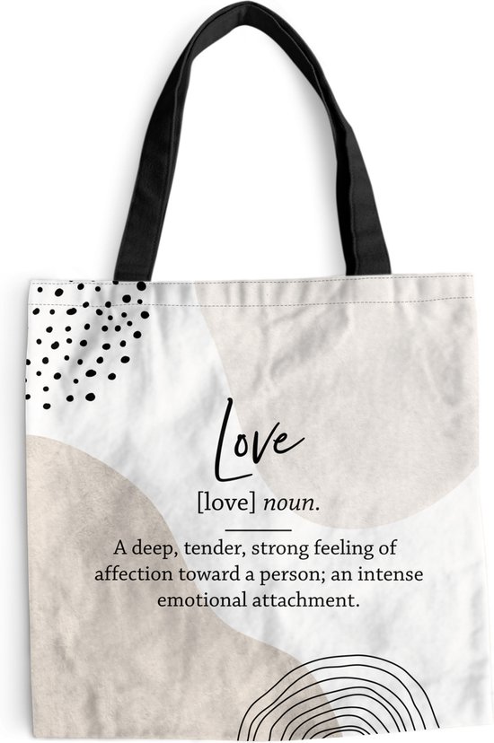 Sac à bandoulière - Sac de plage - Shopper Dictionary - Love - Citation - 45x45 cm - Sac en coton