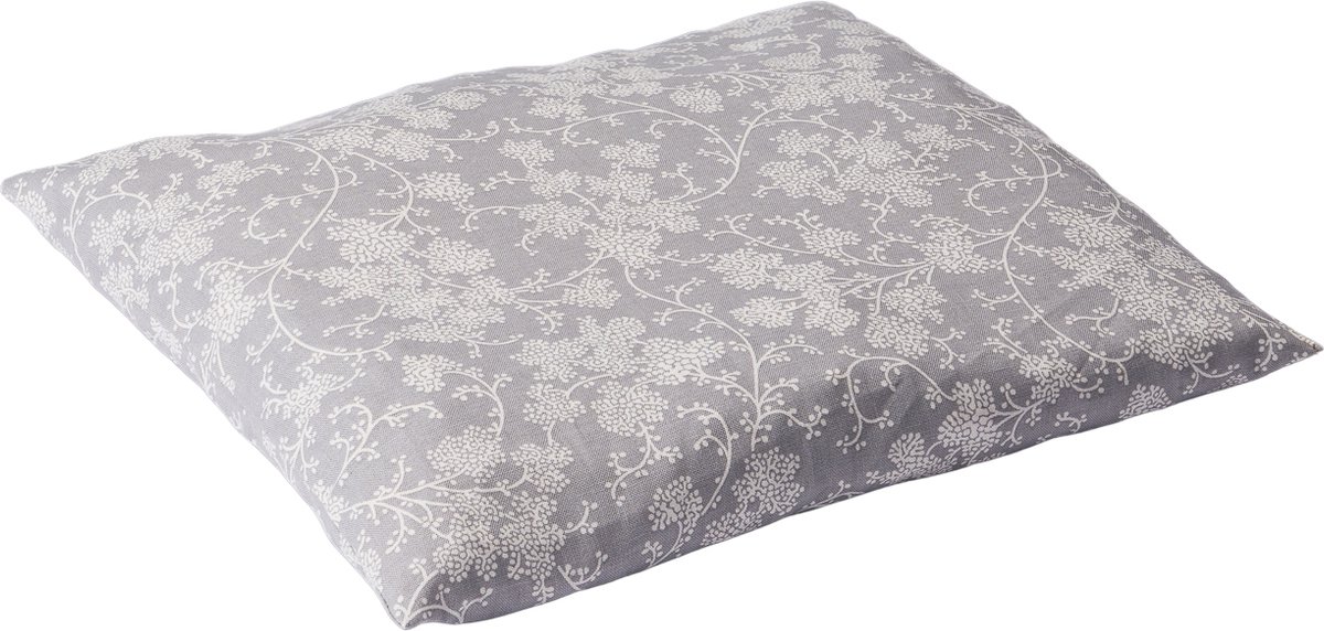Goedkoopste D&L Druivenpitkussen Classico - 27 x 25cm - Grijs met Witte Bloemen