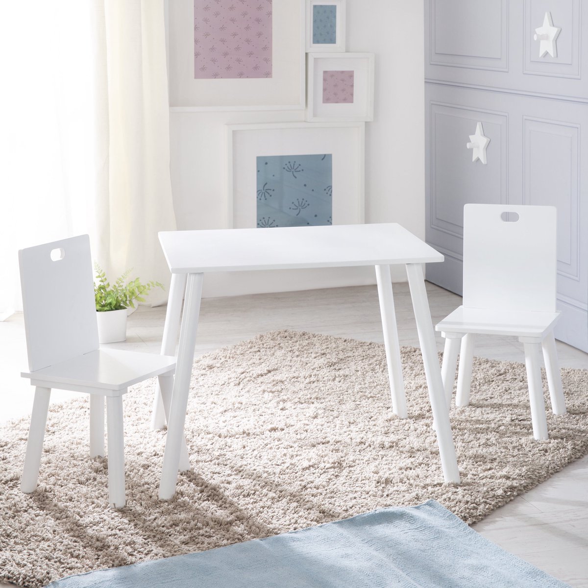 Uitschuifbare Tafel En 4 Stoelenset In Zwart Fluweel, Tafel 160 X 80 X 75 Cm Wit