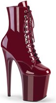 Pleaser - FLAMINGO-1020 Plateau Laarzen, Paaldans schoenen - US 11 - 41 Shoes - Bordeaux rood