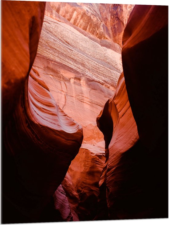 WallClassics - Acrylglas - Antelope Canyon Ravijn - 75x100 cm Foto op Acrylglas (Met Ophangsysteem)