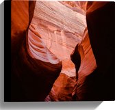 WallClassics - Canvas  - Antelope Canyon Ravijn - 30x30 cm Foto op Canvas Schilderij (Wanddecoratie op Canvas)