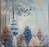 Kussenhoes - kerst - kerstbomen - blauw tinten - 36
