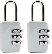 Mini cadenas à combinaison 2 pièces - Serrure à 3 chiffres - Argent - Cadenas adapté pour casier, sac à dos, casier, sac