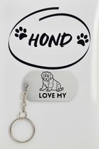 Berner Sennenhond sleutelhanger inclusief kaart – honden liefhebber cadeau - animals - Leuk kado voor je dieren liefhebber om te geven - 2.9 x 5.4CM