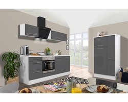 Goedkope keuken 300 cm - complete keuken met apparatuur Amanda - Wit/Grijs - soft close - keramische kookplaat - afzuigkap - oven - spoelbak Goedkope keuken 300 cm - complete keuken met apparatuur Amanda - Wit/Grijs - soft close - keramische kookplaat - afzuigkap - oven - spoelbak