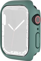 By Qubix Apple Watch 41mm Hard case (open front) - Groen - Geschikt voor Apple Watch 41mm hoesje - screenprotector - Bescherming iWatch - Bescherm