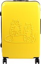 Biggdesign Cats Handbagage Koffer - Koffer - Reiskoffer - Met Wielen en Cijferslot - Geel - 40L