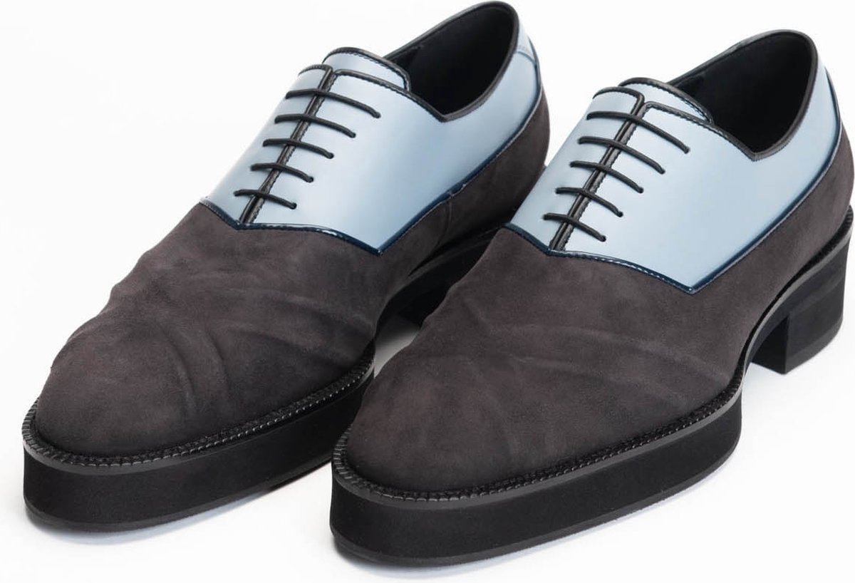 L'EDGE - Wyn Blue - blauw zwart geklede schoen 44