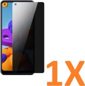 Screenprotector Glas - Privacy Tempered Glass Screen Protector Anti-Spy Geschikt voor: Samsung Galaxy A21S - 1x