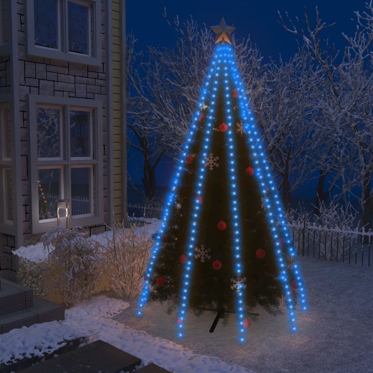 Prolenta Premium - Kerstboomverlichting met 400 LED's blauw net 400 cm