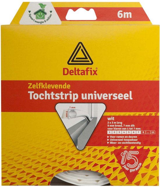 Deltafix Tochtstrip O-Profiel Siliconen -Wit - 1-7mm - 2 X 3mtr