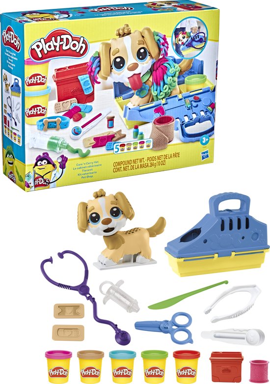 Play-Doh Dierenarts Speelset - Boetseerklei - Inclusief 5 Play-Doh potjes - Knutselen voor kinderen