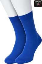 Bonnie Doon Basic Sokken Dames Cobalt Blauw maat 36/42 - 2 paar - Basis Katoenen Sok - Gladde Naden - Brede Boord - Uitstekend Draagcomfort - Perfecte Pasvorm - 2-pack - Multipack - Effen - Fel Blauw - Cobalt - OL834222.183