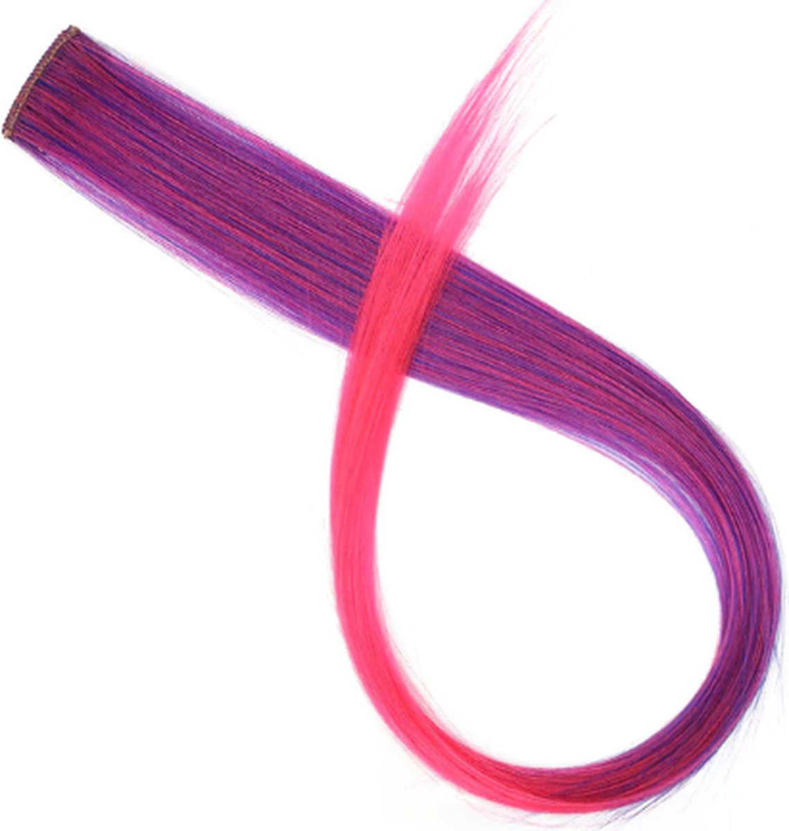 FISKA - Hairextension Paars / Roze - Clip In Haar - Haar Extension - Nephaar - Kunsthaar - Carnaval - Verkleden