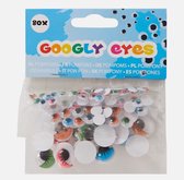 Grafix Googly Eyes - Plakoogjes met Wimpers - Wiebeloogjes - Eyes - 3 soorten maten en kleuren - 80 stuks - Knutselen - Tekenen - Plakken - Stickers - Knutselpakket - Wiebeloogjes - Multikleuren.