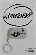 trompet Sleutelhanger inclusief kaart - trompet cadeau – trompet  - Leuk kado voor je vriend om te geven - 2.9 x 5.4CM