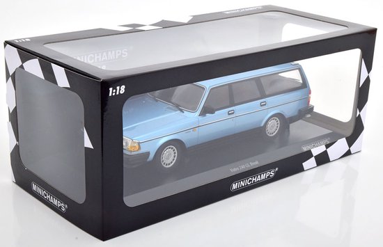 Miniature Volvo 240 GL Break 1:43 – Bleu Métallisé 1986 – Édition Limitée Minichamps