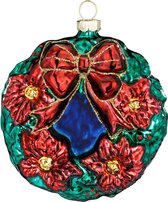 Deux magnifiques pendentifs de Noël en verre avec Suspensions de Noël de Noël - Ensemble de 2 couronnes de l'Avent pour le sapin de Noël