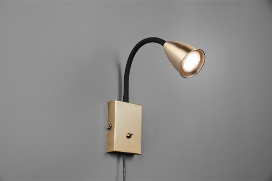 LED Wandspot - Wandverlichting - Torna Wolly - GU10 Fitting - 1-lichts - Rechthoek - Mat Goud - Aluminium