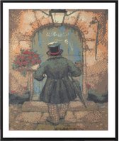 Grafix Diamond painting Anton Pieck - Man met rozen 40x50cm