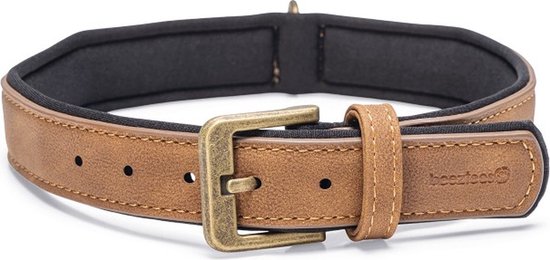 Foto: Beeztees balacron ax honden halsband kunstleer bruin nekomvang van tot x breedte 38 48 cm x 25 mm