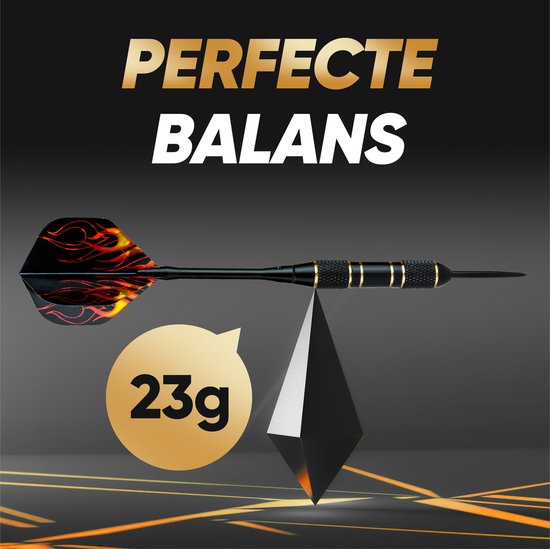 Lumora - Professionele Dartpijlen Set van 6 stuks - met Shafts, Flights en Puntslijper - 23 gram Darts met Extra Onderdelen - Cadeau voor Man van Lumora — afbeelding 4