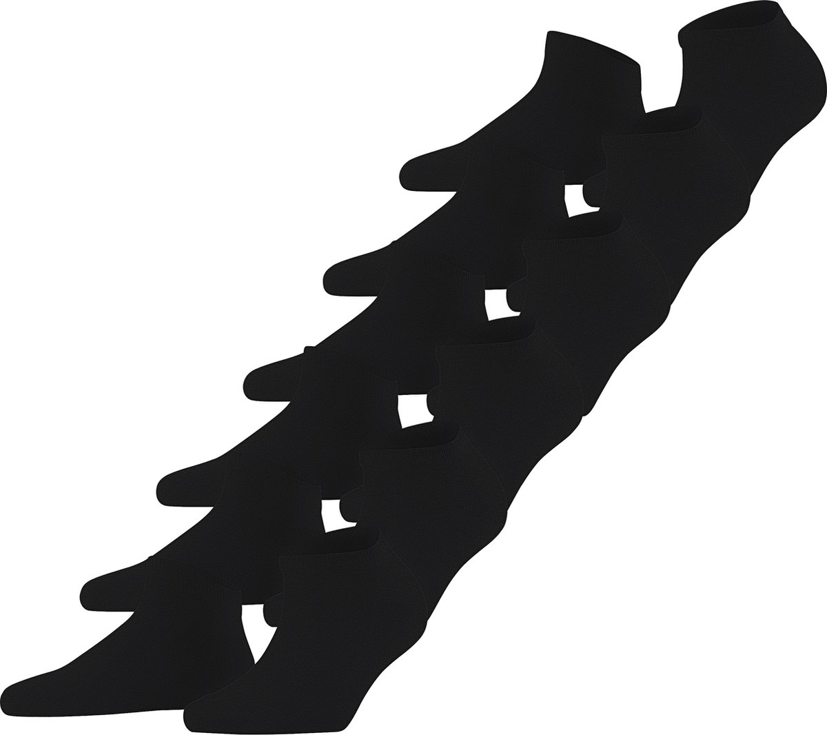 FALKE Happy Bundle 6-Pack kort eenkleurig katoen multipack sneakersokken enkelsokken dames zwart - maat 39-42