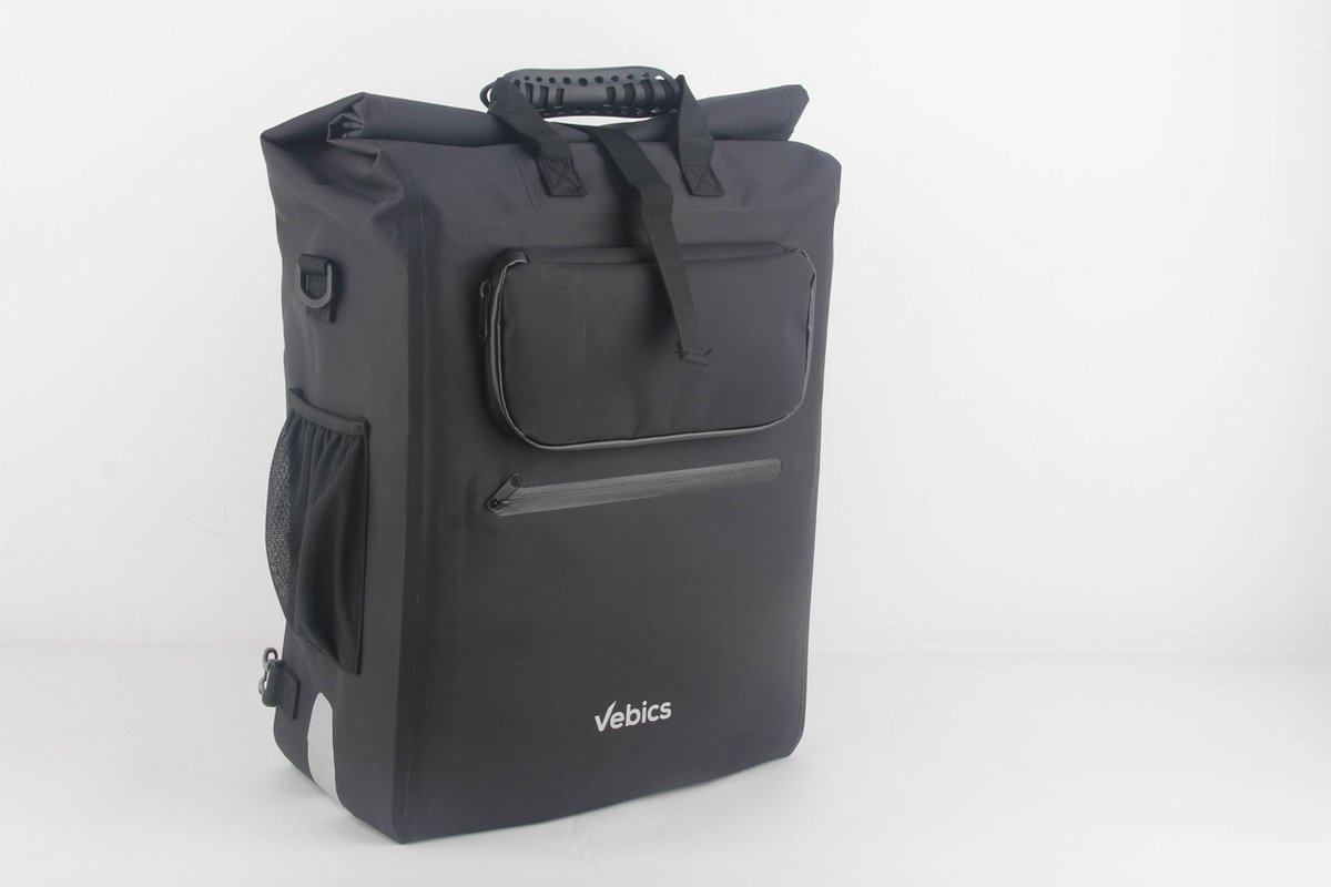 Vebics Fietstas Enkele - Waterdicht - Fietsrugzak - Schoudertas - 28L - Zwart - valentijn cadeautje