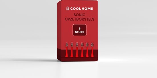 CoolHome Sonic Opzetborstels Leeuwtje- 6 stuks - Rood