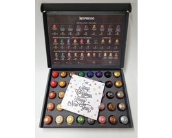 Koffie Proeverij Pakket groot 40 stuks verschillende smaken met Mystery Card 'Merry Christmas & Happy New Year' met persoonlijke (video) boodschap | Verjaardag | Sinterklaas | Kerstpakket | Vaderdag | Moederdag | Jubileum