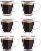Tasses à expresso de Luxe - Verres à café à café à double paroi - Tasses Ristretto - 50 ML - Set de 6