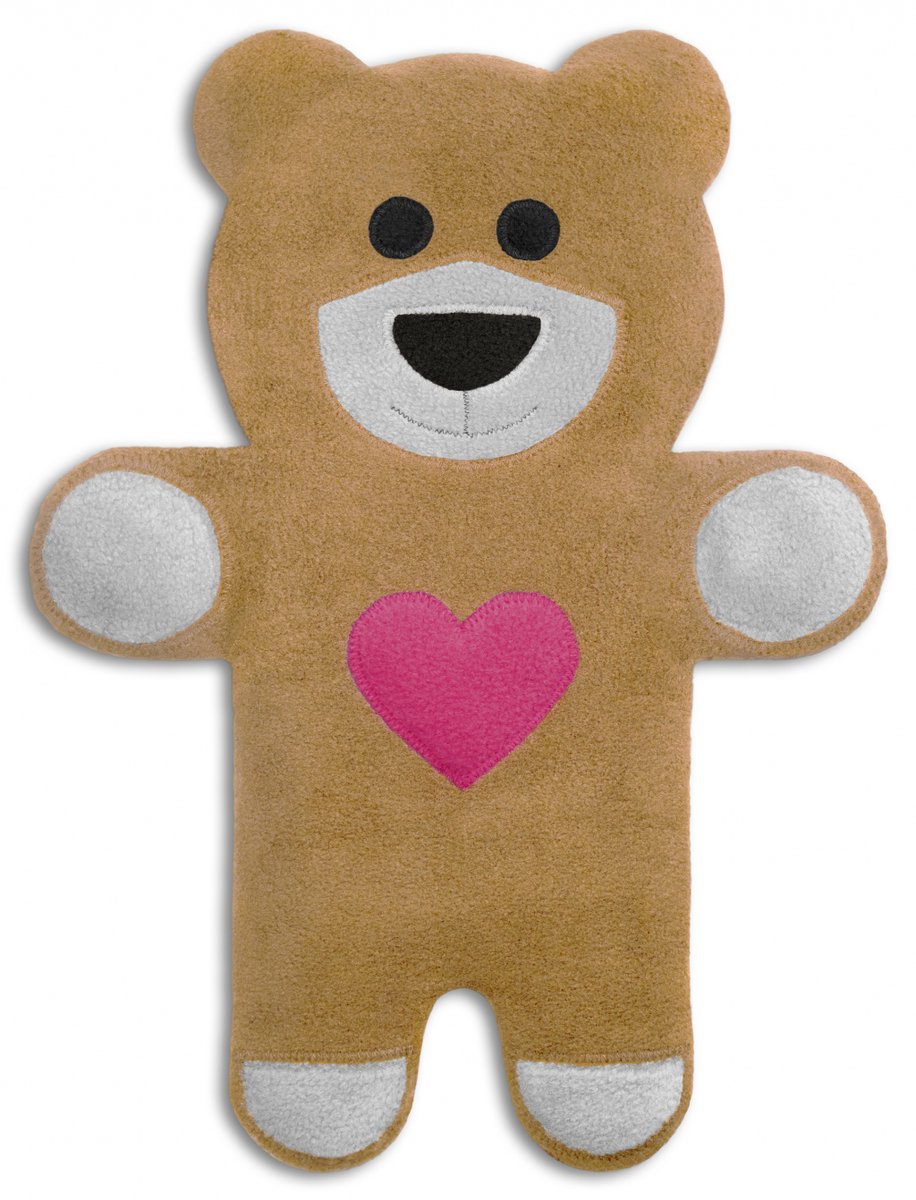 Leschi - Warmtekussen Teddy de Beer met Hart - zandkleur