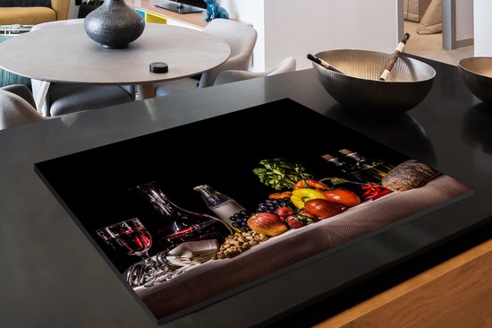 KitchenYeah® Inductie Beschermer 78x52 Cm - Ijsjes Op Een Fel Roze Achtergrond 78x52 Cm Afdekplaat Inductie Inductiebeschermer