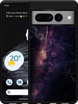 Google Pixel 7 Pro Hardcase hoesje Black Space Marble - Designed by Cazy