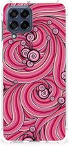 Anti Shock Case Geschikt voor Samsung Galaxy M53 Telefoonhoesje met doorzichtige rand Swirl Pink